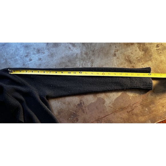 Saffron Womens Black Cashmere Open Front Cardigan Sweater Ruffles Size XS - Picture 7 of 8